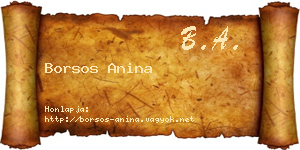 Borsos Anina névjegykártya